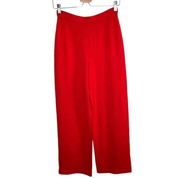 St. John Collection Red Santana Knit Pull On Pants Size 2 - Picture 1 of 11